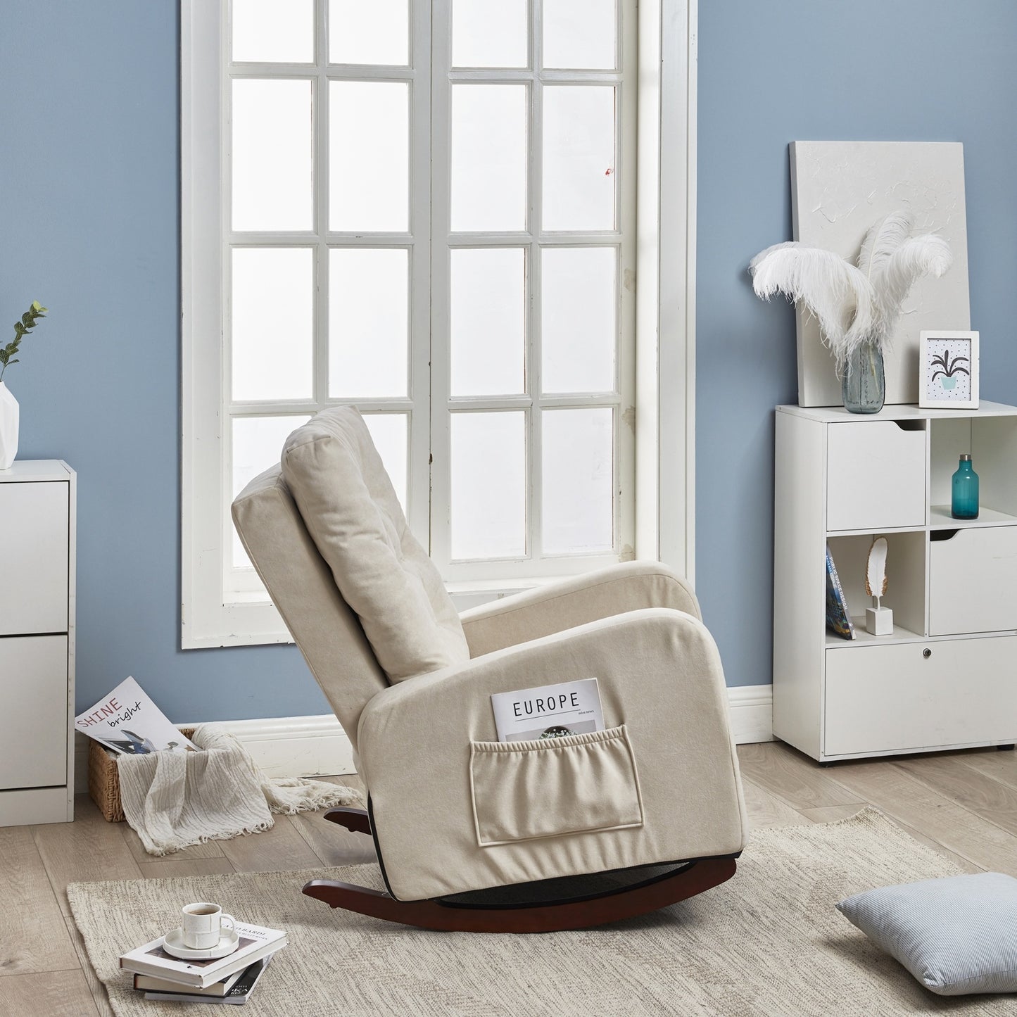 Single Sofa Reclining Chair, Japanese Lazy Sofa, Adjustable Tatami Balcony Chair