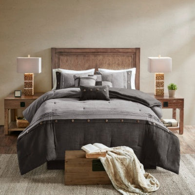 Upgrade your bedroom with this 7-piece faux suede comforter set.