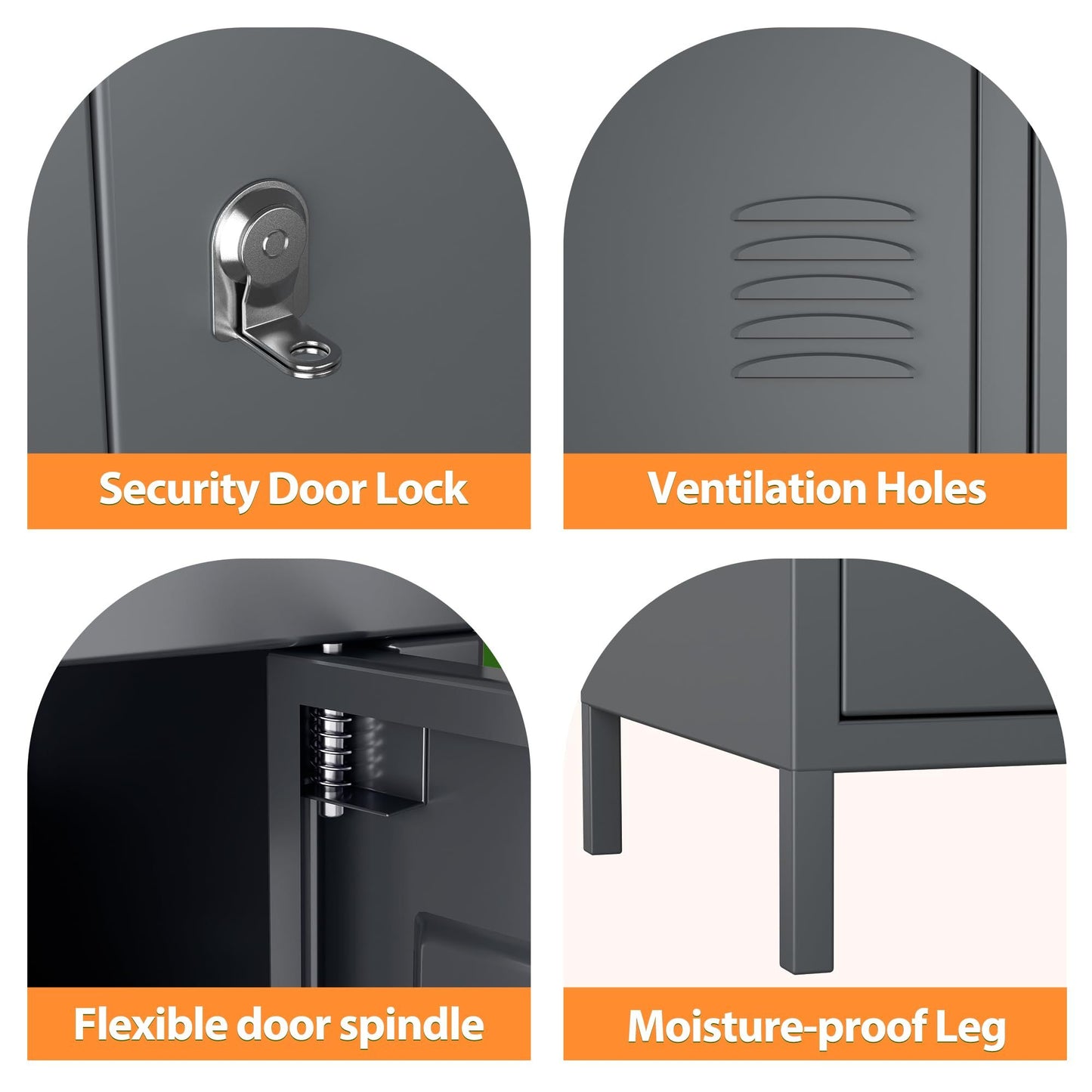 Durable 15-door metal lockers in dark gray—ideal for offices, schools, gyms, or home use. Secure, ventilated storage with modern design. Assembly required