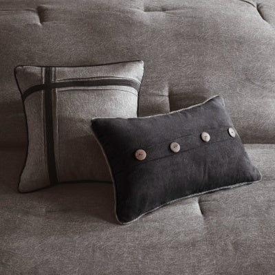 Upgrade your bedroom with this 7-piece faux suede comforter set.
