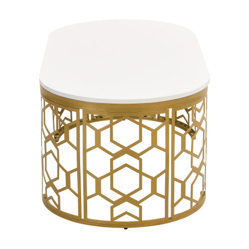 Enhance your living room with a sleek oval shaped coffee table. Modern design, perfect for small spaces, and adds a stylish touch to any home decor