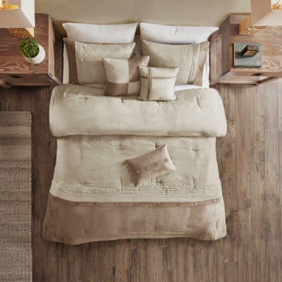 Upgrade your bedroom with this 7-piece faux suede comforter set.