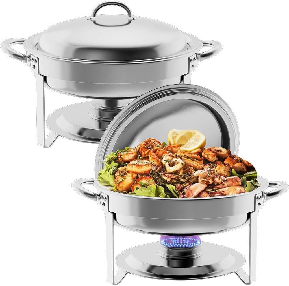 Round Buffet Catering Dish For Home And Outdoor 2 Pcs Sets