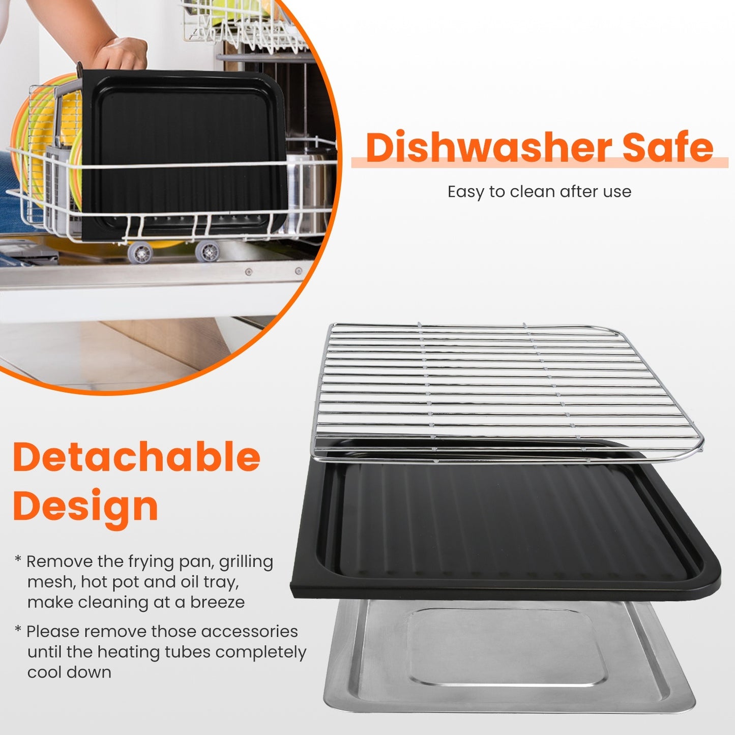 Enjoy Korean BBQ, shabu shabu, and hot pot all in one with this 3-in-1 electric grill. Features 1600W power, non-stick surface, and dual temperature control—perfect for 3–5 people.