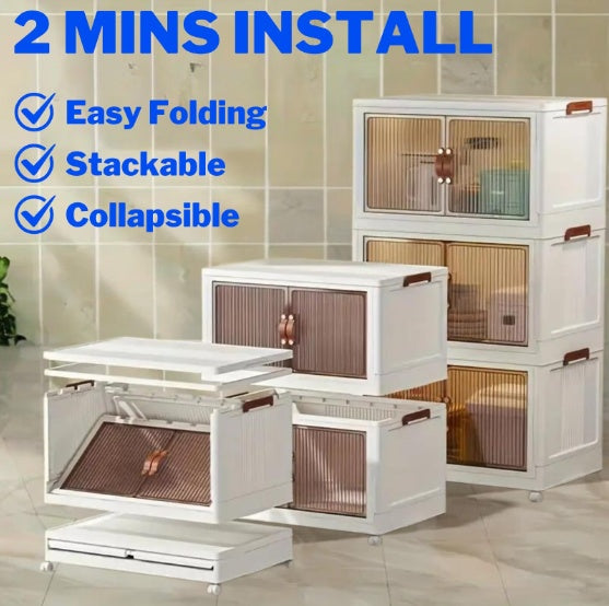 Keep your space tidy with this collapsible storage box. Foldable, durable, and space-saving—perfect for organizing closets, shelves, or under-bed storage.