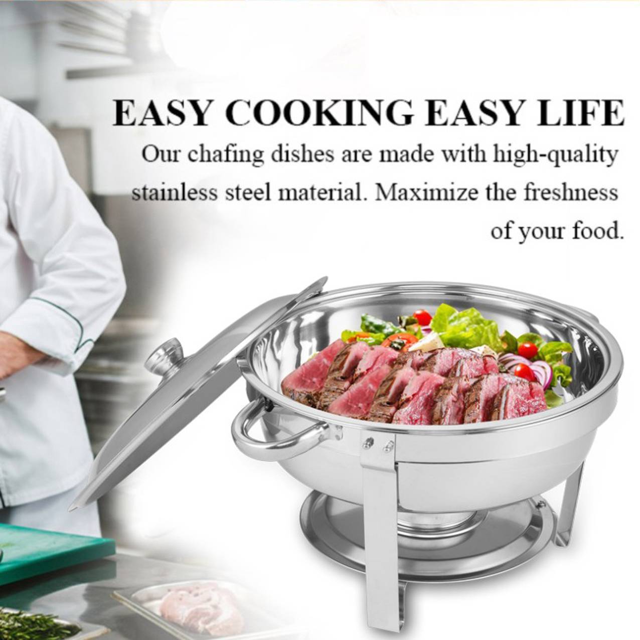 Round Buffet Catering Dish For Home And Outdoor 2 Pcs Sets