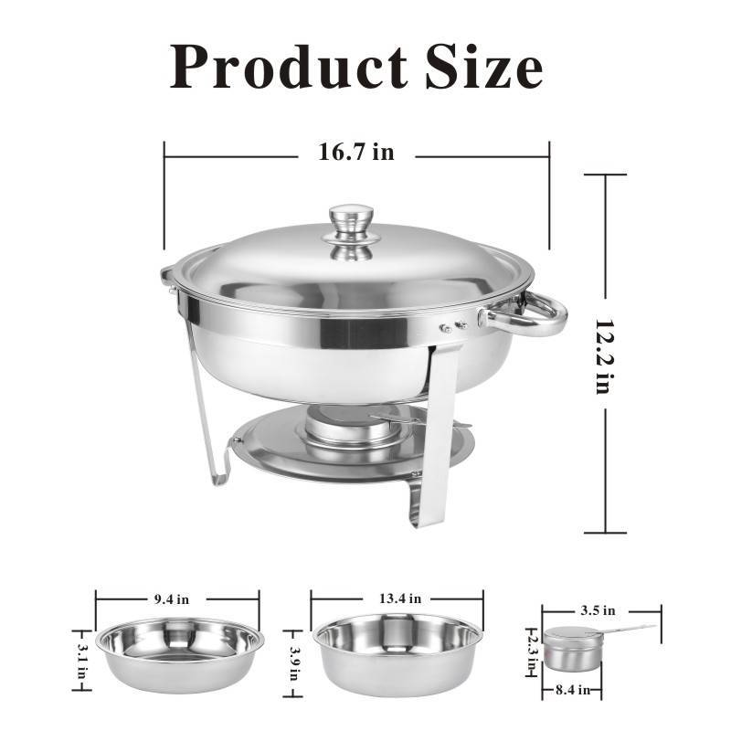 Round Buffet Catering Dish For Home And Outdoor 2 Pcs Sets