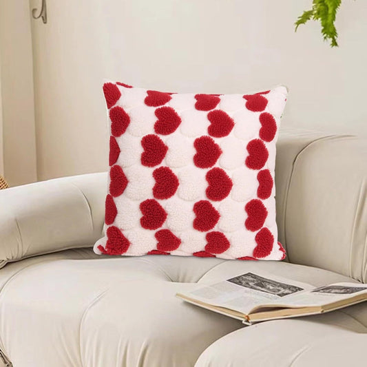 Add romantic charm to your home with this set of 2 heart-themed 18x18 inch Valentine’s throw pillow covers. Soft, stylish, and perfect for couch, bed, or sofa decor.