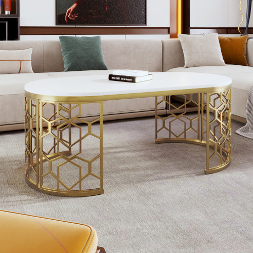 Enhance your living room with a sleek oval shaped coffee table. Modern design, perfect for small spaces, and adds a stylish touch to any home decor